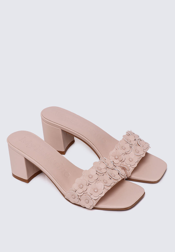Cyrene Comfy Heels In Nude Pink