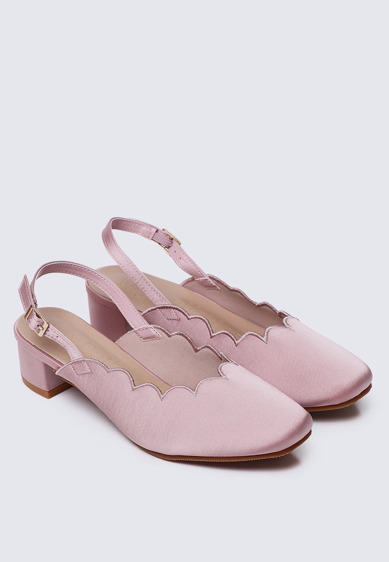 Lizzy Comfy Heels In Nude Pink