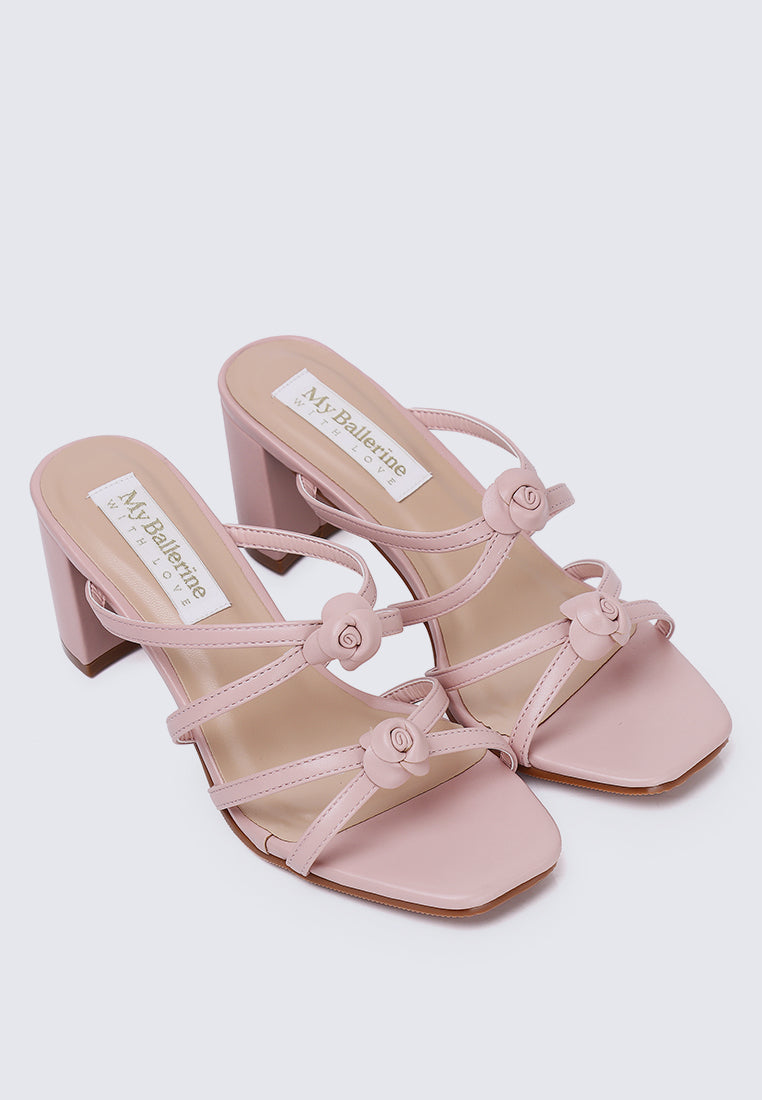 Rosina Comfy Heels in Dusty Pink