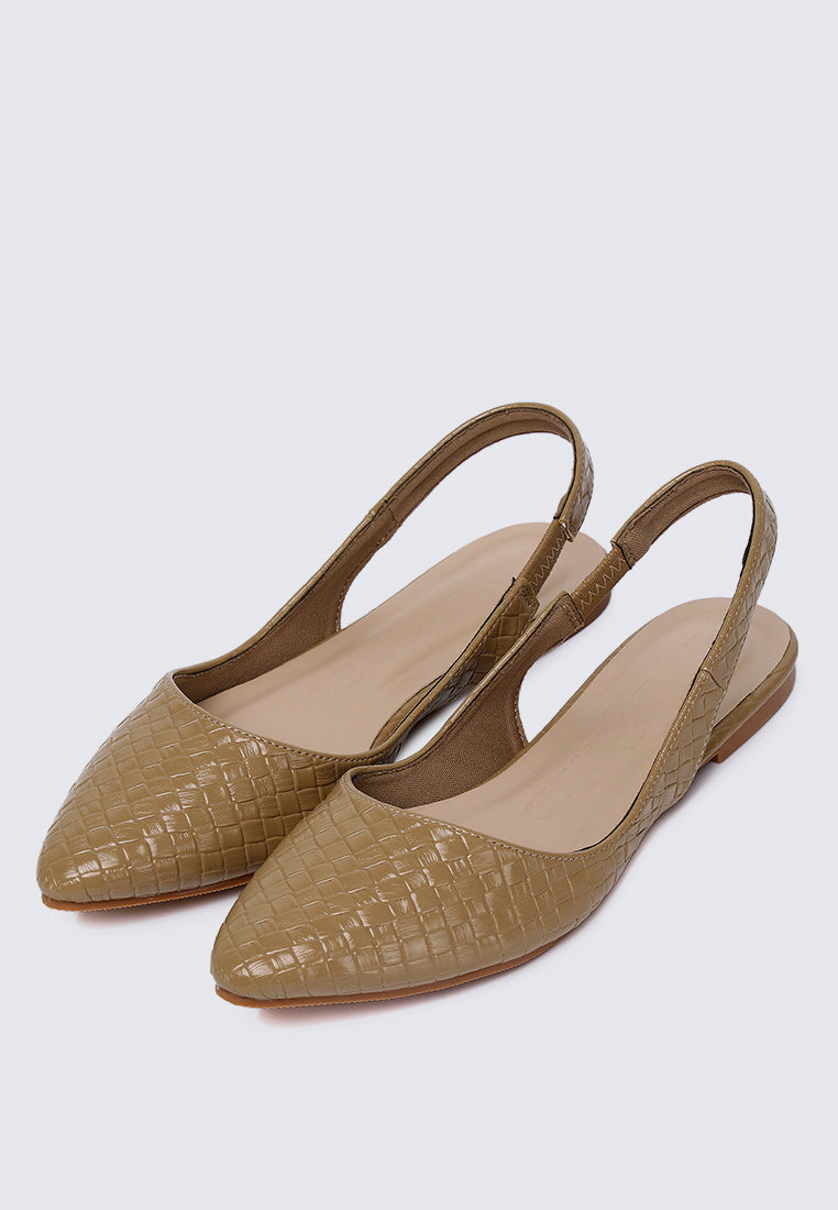 Kate Woven Comfy Ballerina In Tan