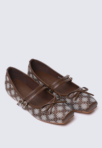 Zahra Comfy Ballerina In Espresso
