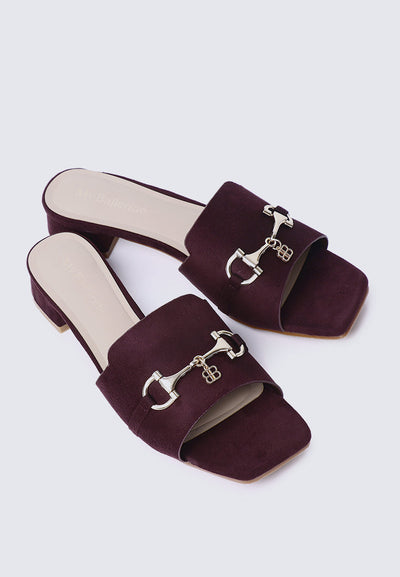 Ebony Comfy Sandals In Maroon