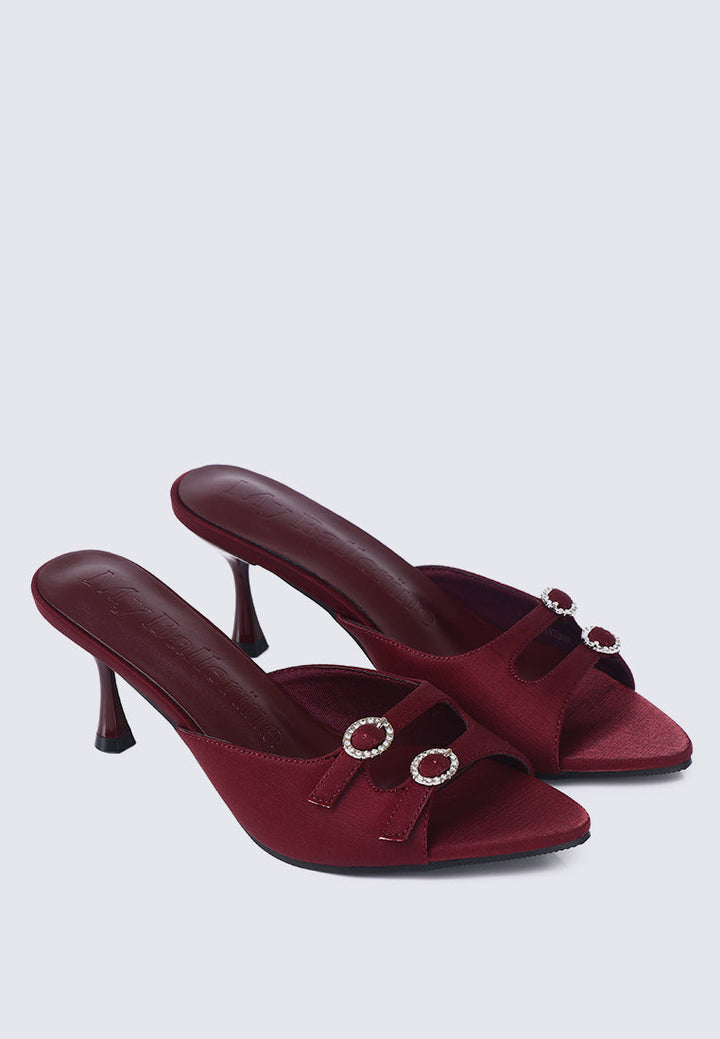Vivara Comfy Heels In Maroon