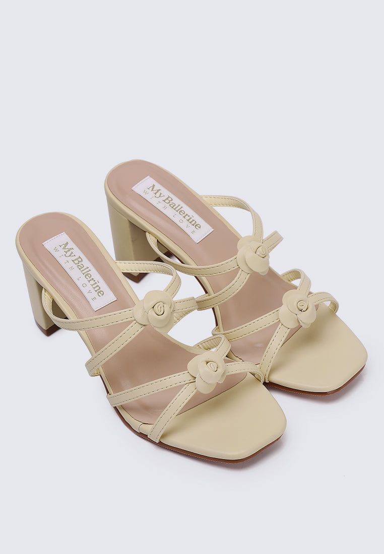 Rosina Comfy Heels in Buttercream