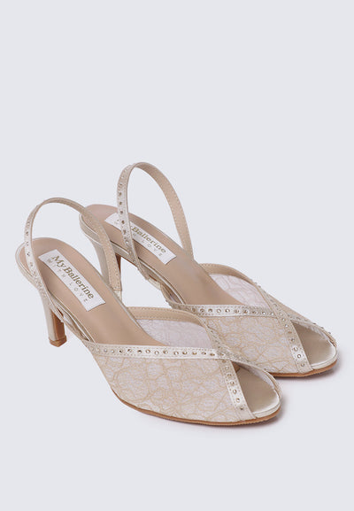 Alora Comfy Heels In Taupe
