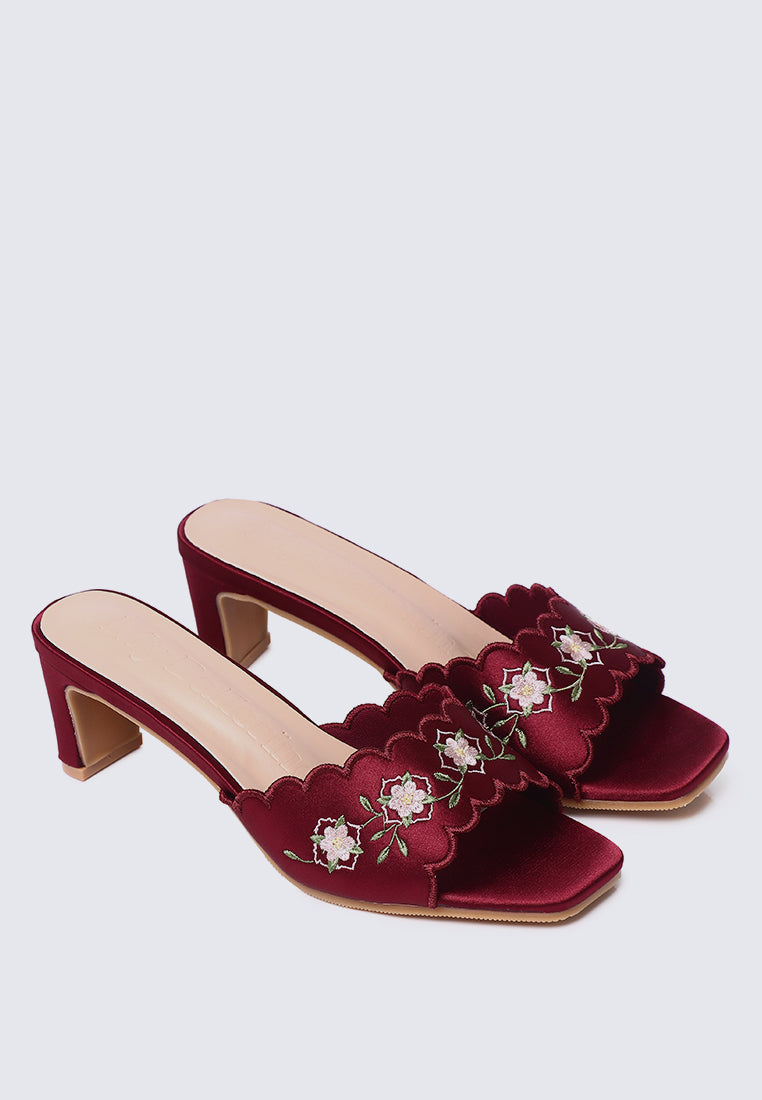 Katarina Comfy Heels In Maroon