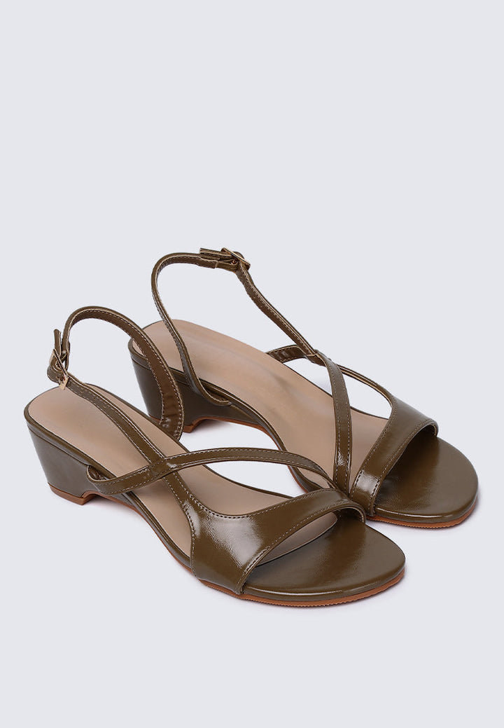 Yeemi Comfy Heels In Taupe