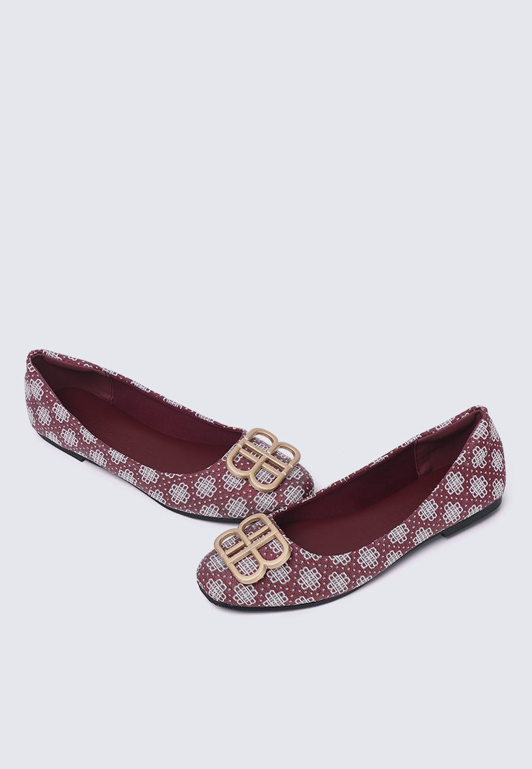 Melati Comfy Ballerina In Maroon