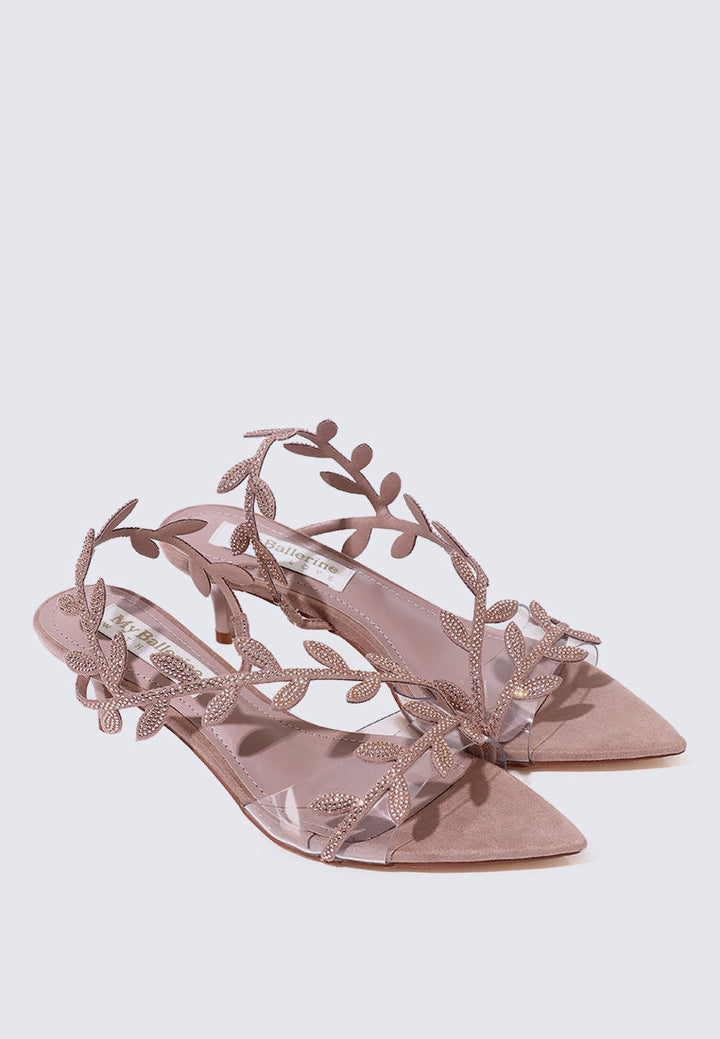 Elysian Comfy Heels In Nude Pink