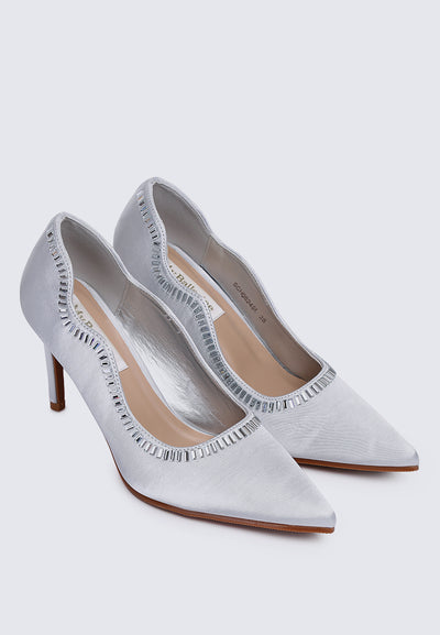Lydia Comfy Pumps In Silver