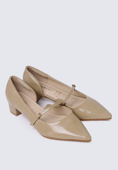Catherine Ultra WideFit Comfy Heels In Almond