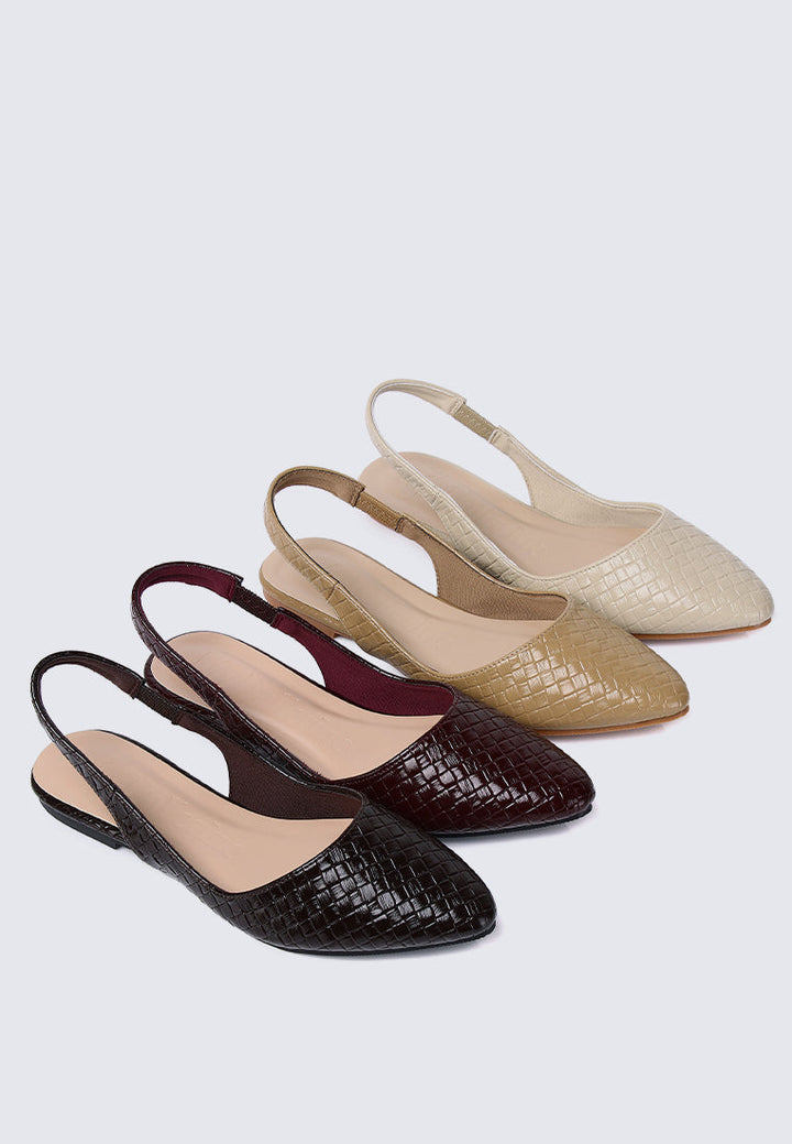 Kate Woven Comfy Ballerina In Almond