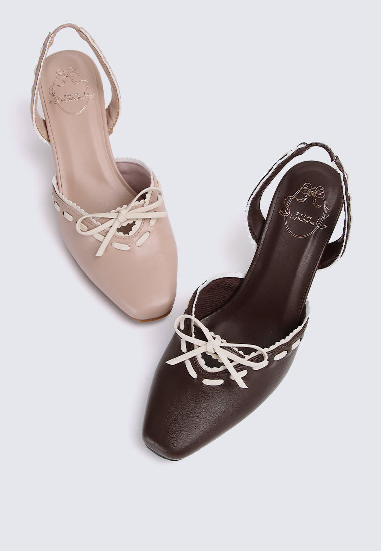 Maison Comfy Heels In Nude