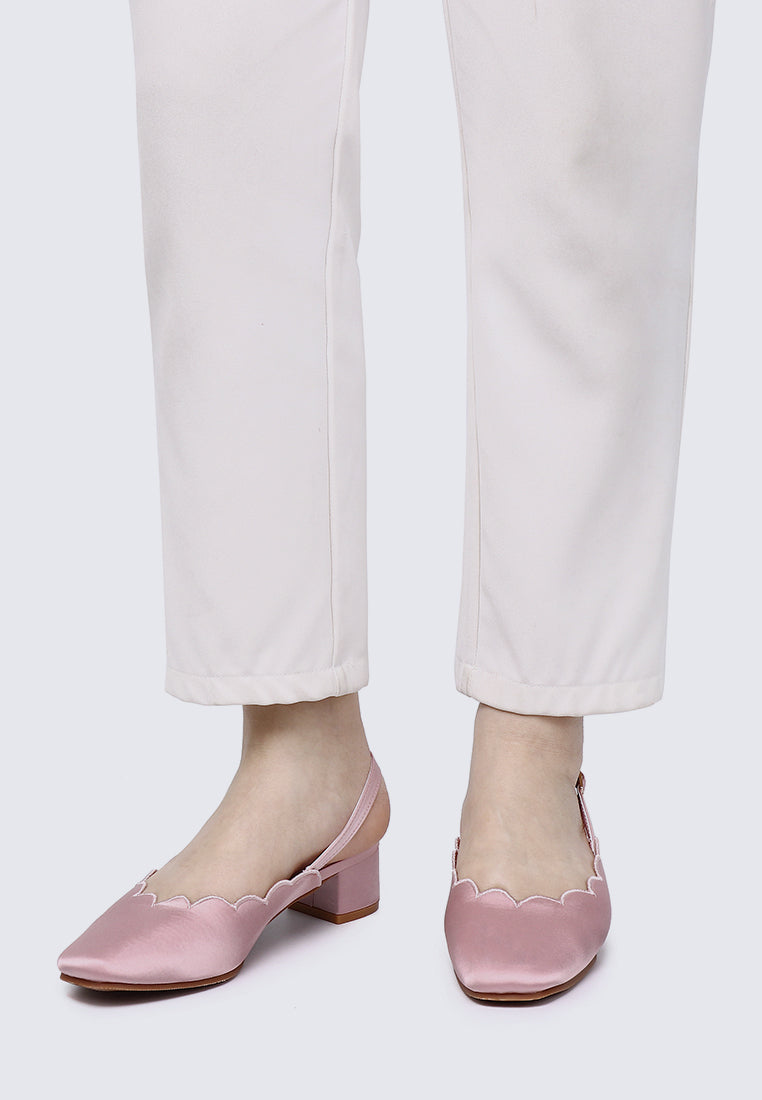Lizzy Comfy Heels In Nude Pink