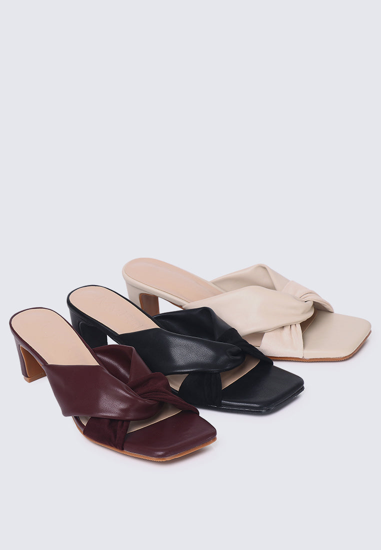 Tiramisu Comfy Heels In Burgundy
