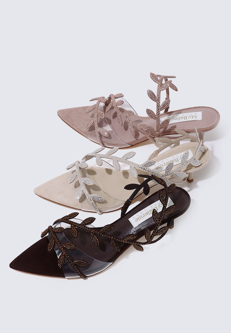 Elysian Comfy Heels In Nude Pink