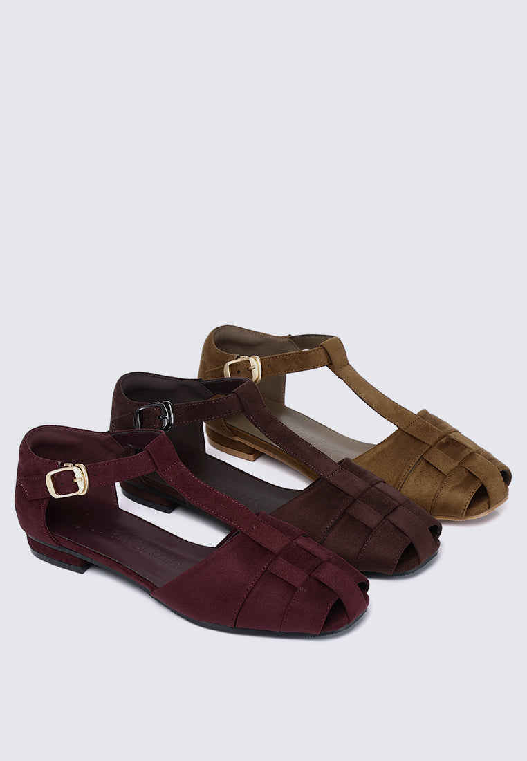 Mozzy Comfy Sandals In Burgundy