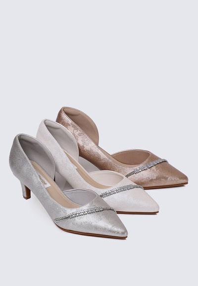 Dahlina Comfy Heels In Rose Gold