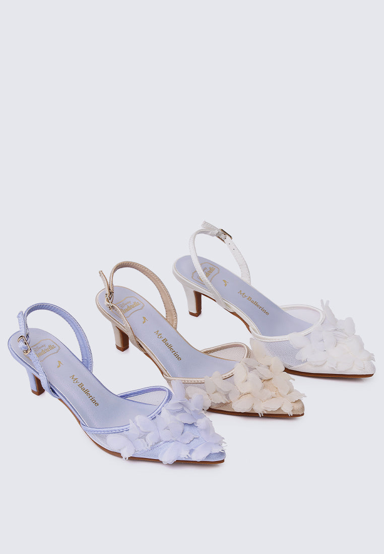 Fly to Your Dreams Comfy Heels In Champagne
