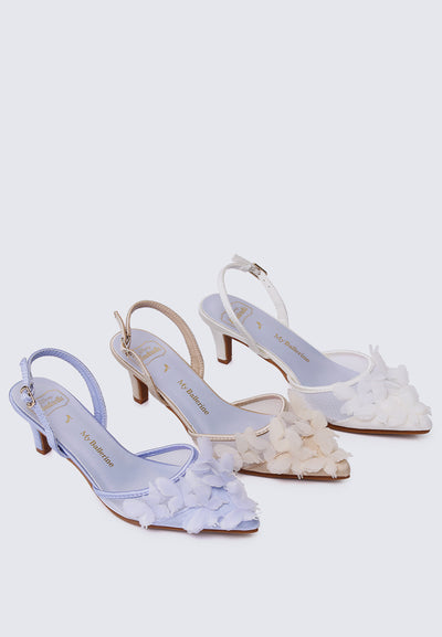 Fly to Your Dreams Comfy Heels In Champagne