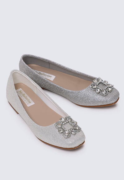 Maribel Comfy Ballerina In Silver