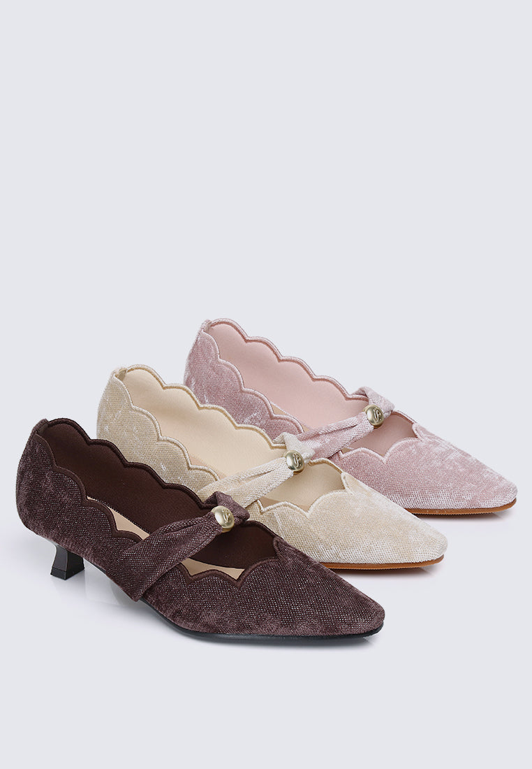 Sarah Comfy Heels In Beige