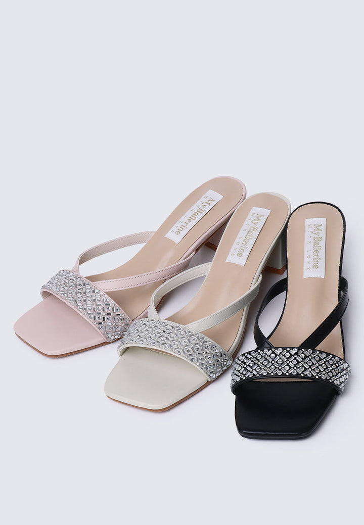 Zofi Comfy Heels In Nude Pink