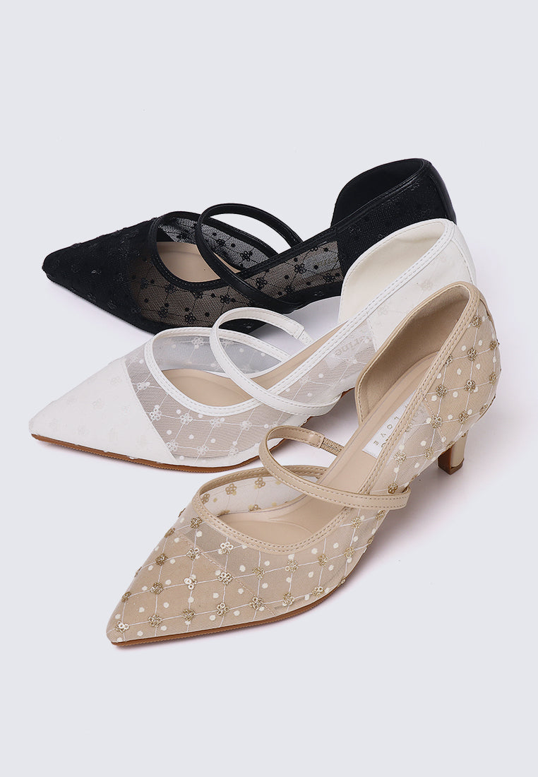 Rosmania Comfy Heels In White
