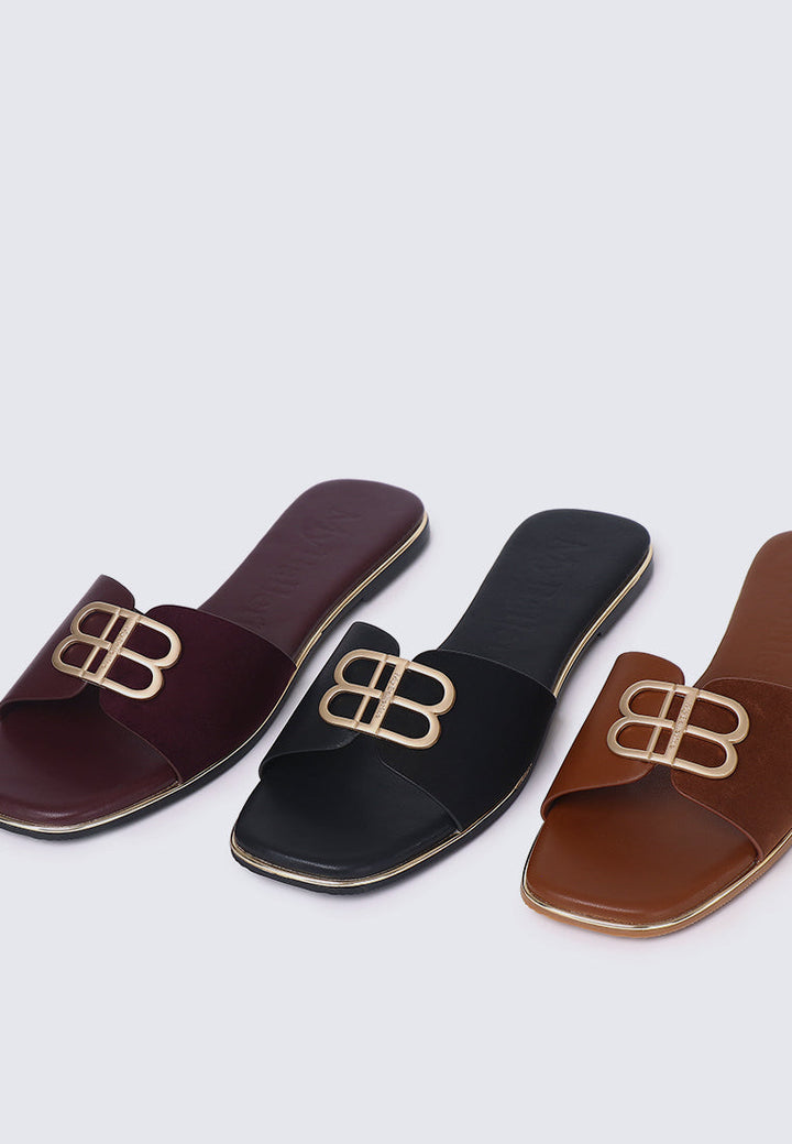 Toffee Comfy Sandals In Burgundy