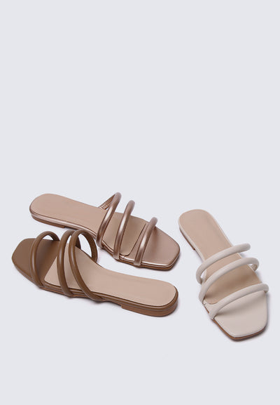 Nevaeh Comfy Sandals In Rose Gold