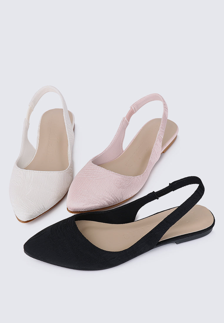 Kate Floral Comfy Ballerina In Black