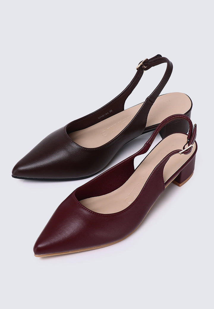 Valerie Comfy Heels In Maroon