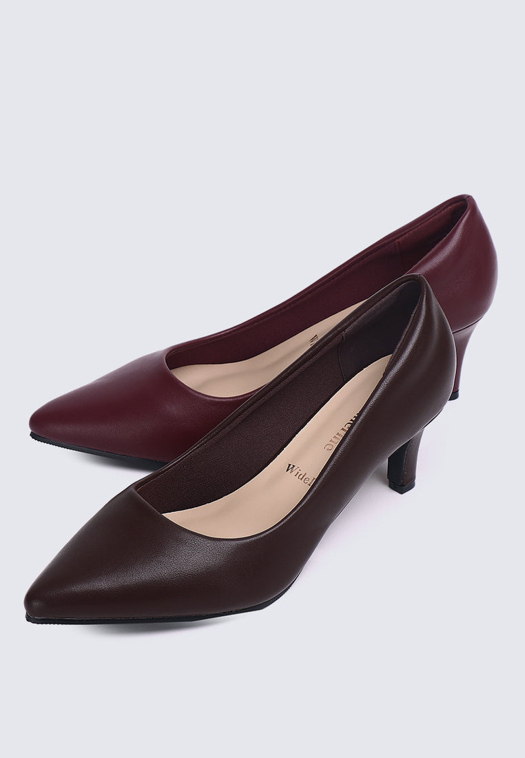 Alvina Widefit Comfy Heels In Maroon