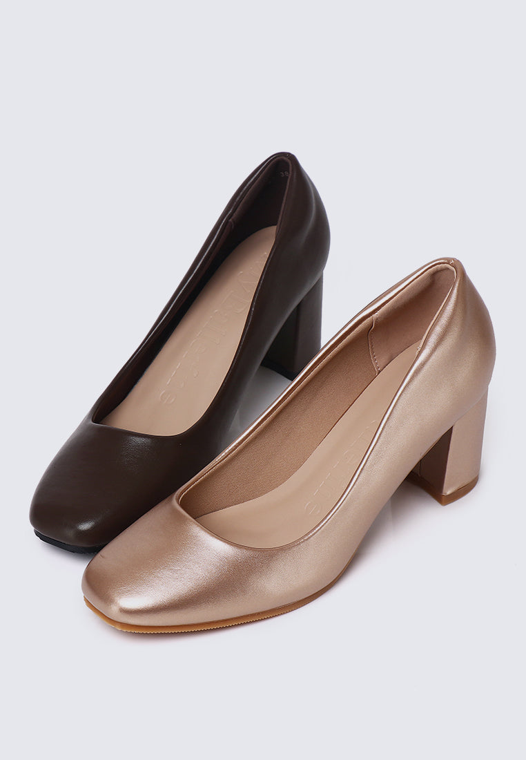 Pauline Comfy Heels In Rose Gold