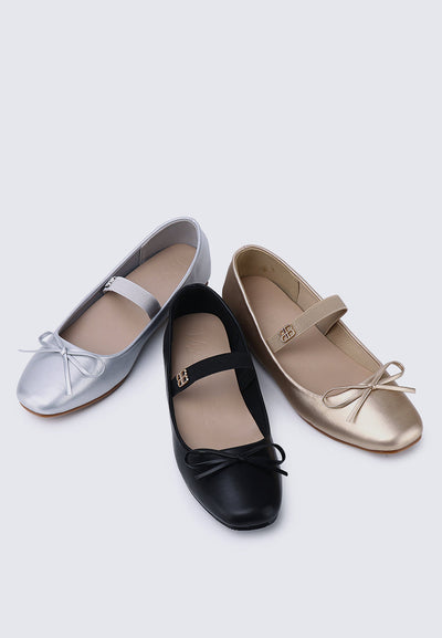 Beyonca Comfy Ballerina In Silver
