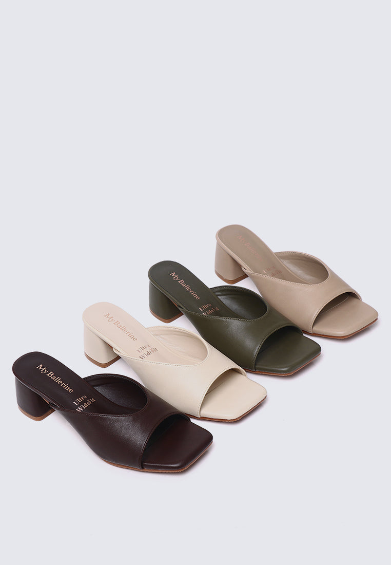 Nami Ultra WideFit Comfy Heels In Olive