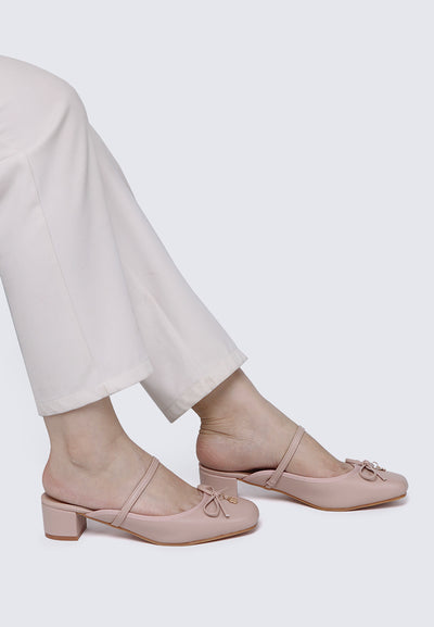 Cocoa Crème Comfy Heels In Nude