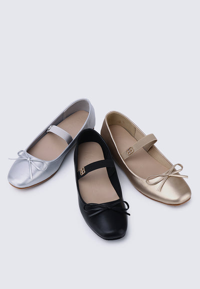 Beyonca Comfy Ballerina In Silver