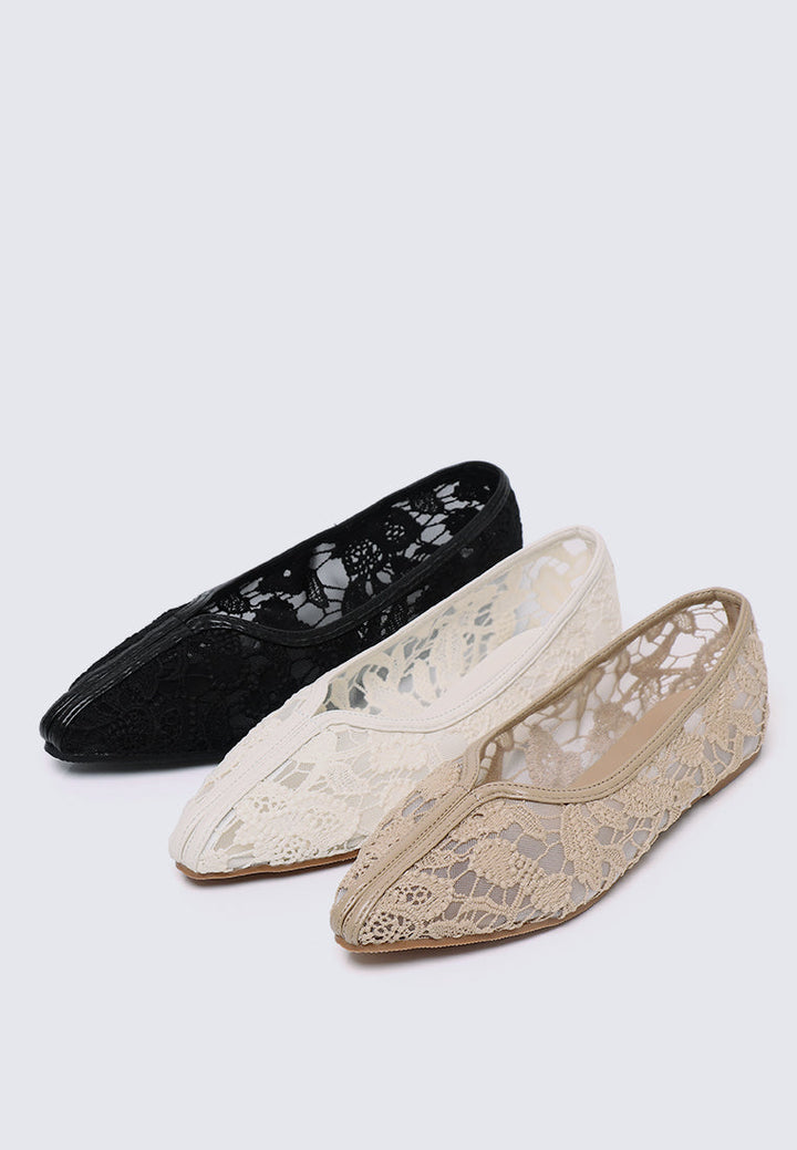 Peony Comfy Ballerina In Black