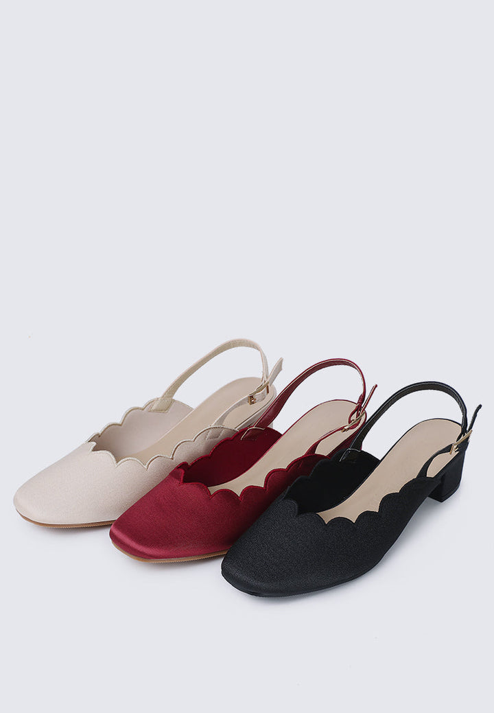 Lizzy Comfy Heels In Maroon