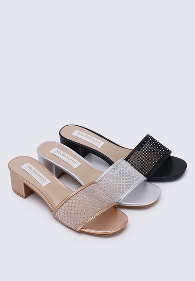 Ayla Comfy Heels In Silver