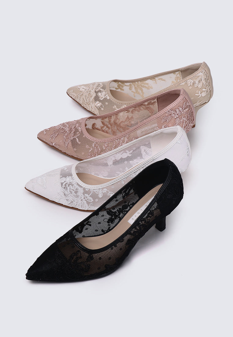 Sylvara Comfy Heels In In White