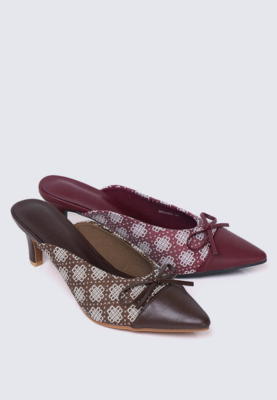 Aleeya Comfy Heels In Maroon
