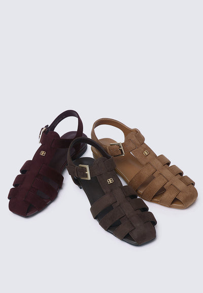 Choco Mousse Comfy Sandals In Burgundy