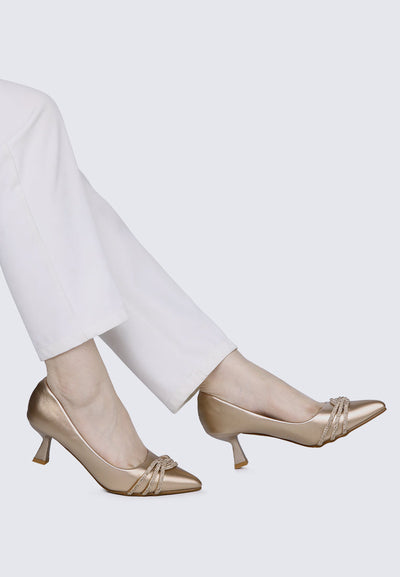 Virorica Comfy Pumps In Rose Gold