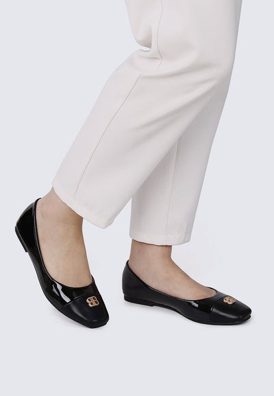 Albee WideFit Comfy Ballerina  In Black