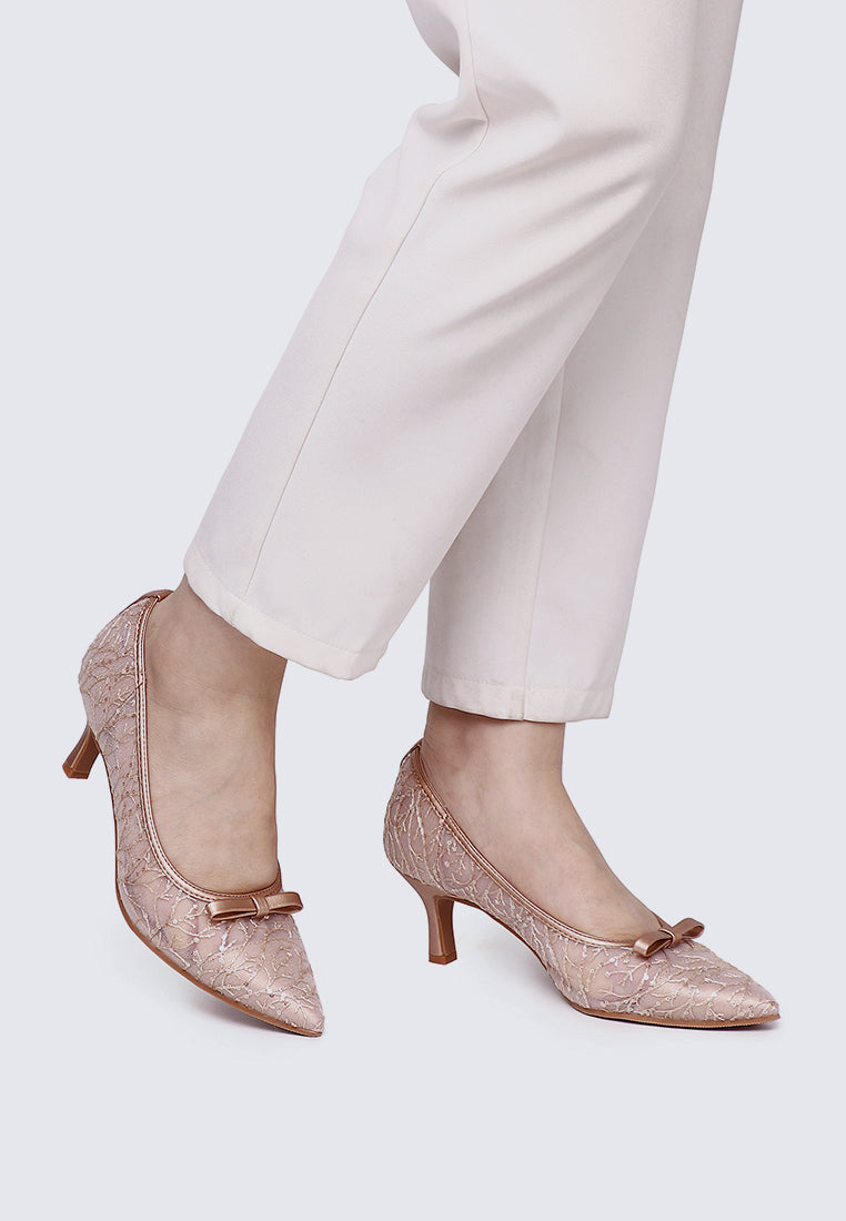 Bellisse Comfy Heels In Rose Gold