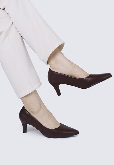 Alvina Widefit Comfy Heels In Espresso