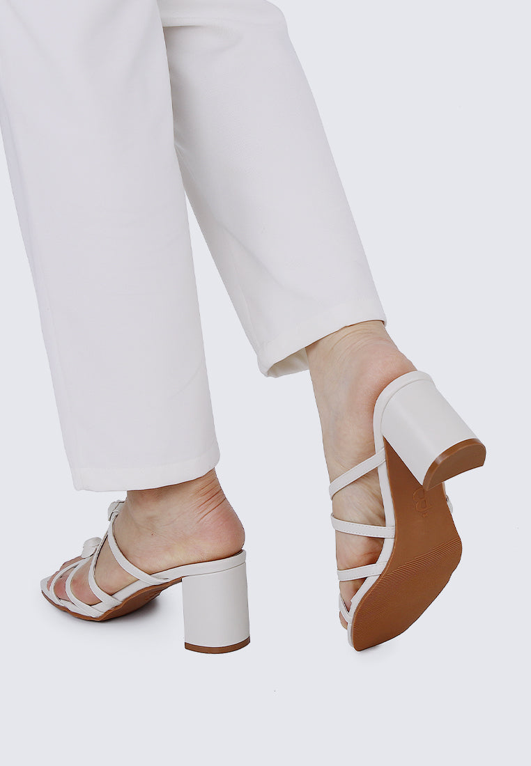 Rosina Comfy Heels in Off White