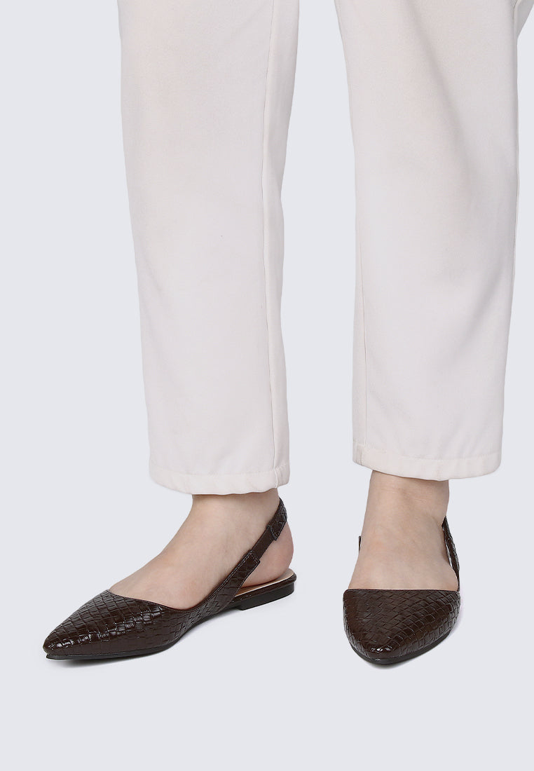 Kate Woven Comfy Ballerina In Espresso
